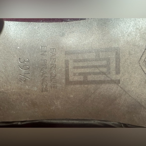 France Mode Burgundy Patent Leather Ankle Boots Size 39.5 - Picture 9 of 10